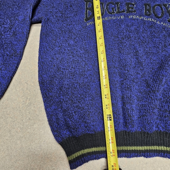 VTG Bugle Boy Sweater Men's L Blue Knit Streetwear Logo 80s 90s - Picture 7 of 7